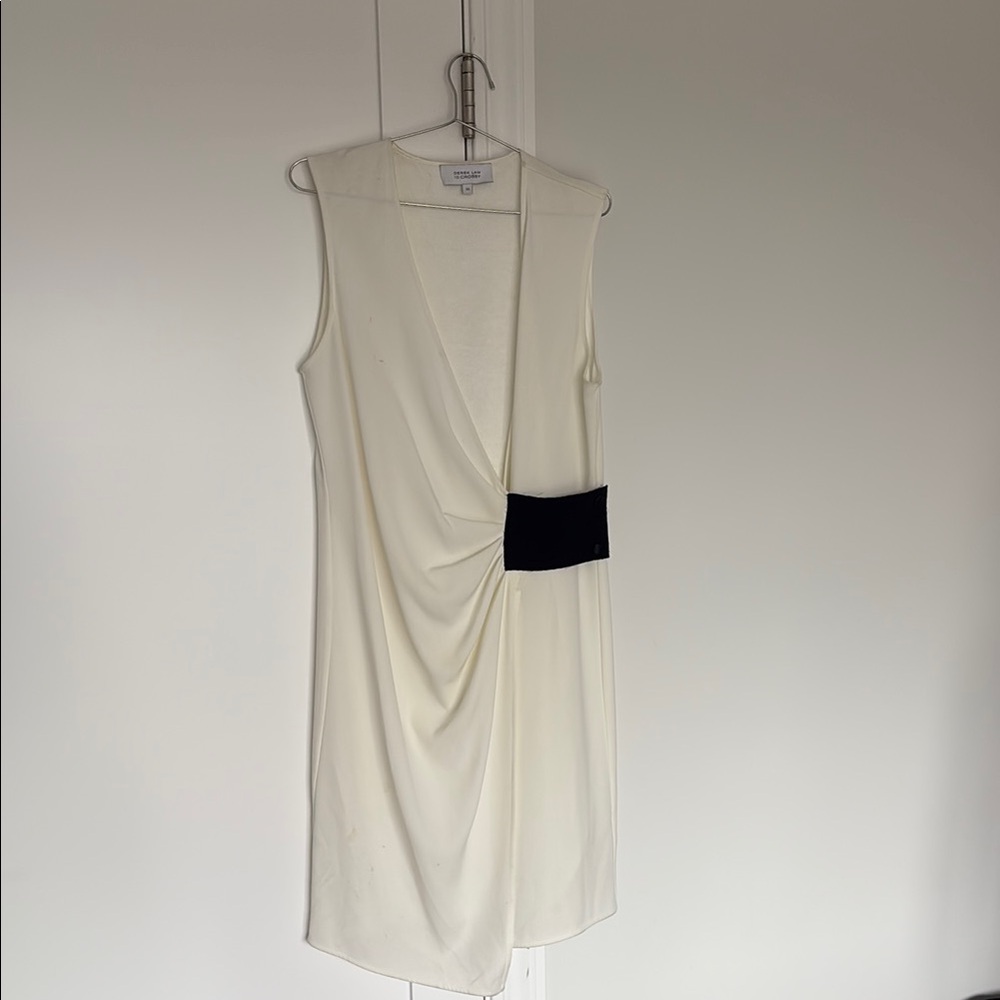 Elegant White and Black Women's Dress